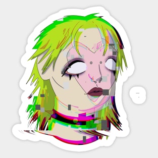 Glitchy punk Sticker